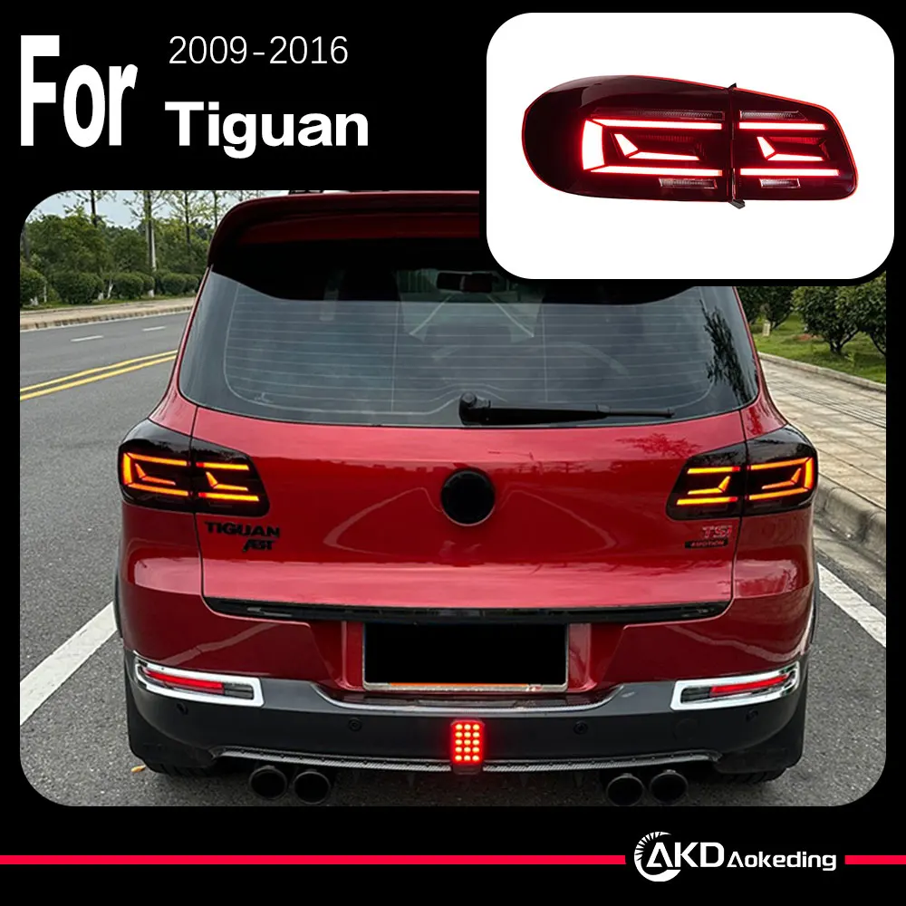 AKD Car Taillights For Tiguan 2009-2016 Tail Light LED DRL 2022 Style Running Signal Brake Reversing Parking Lighthouse Facelift