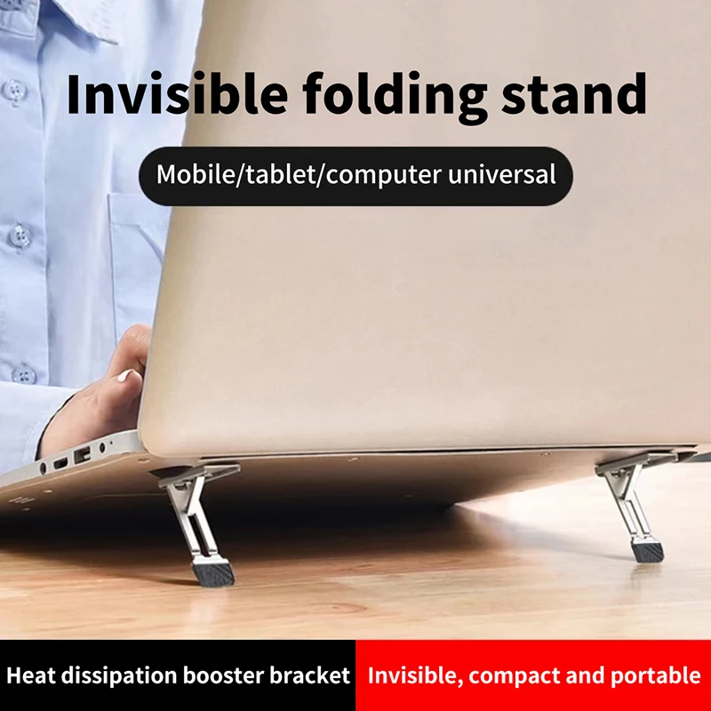 Self-adhesive Metal Bracket For IP 15 Samsung Adjustable Folding Kickstand Mini Invisible Mobile Phone Stand