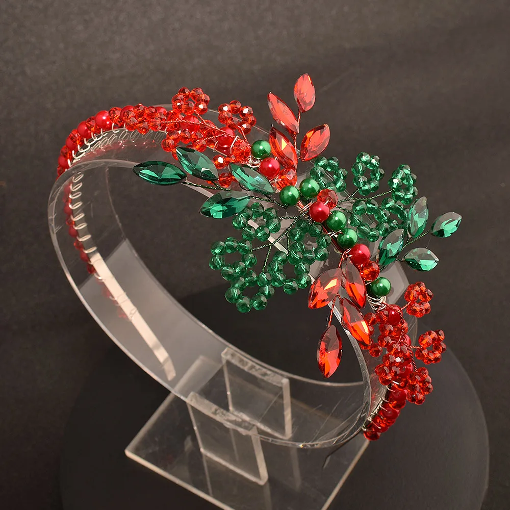 DZ257 Red Christmas headband  Cinamon Winter flower Magaela present Xmas party headpiece Girl Adult Children's Party Decoration