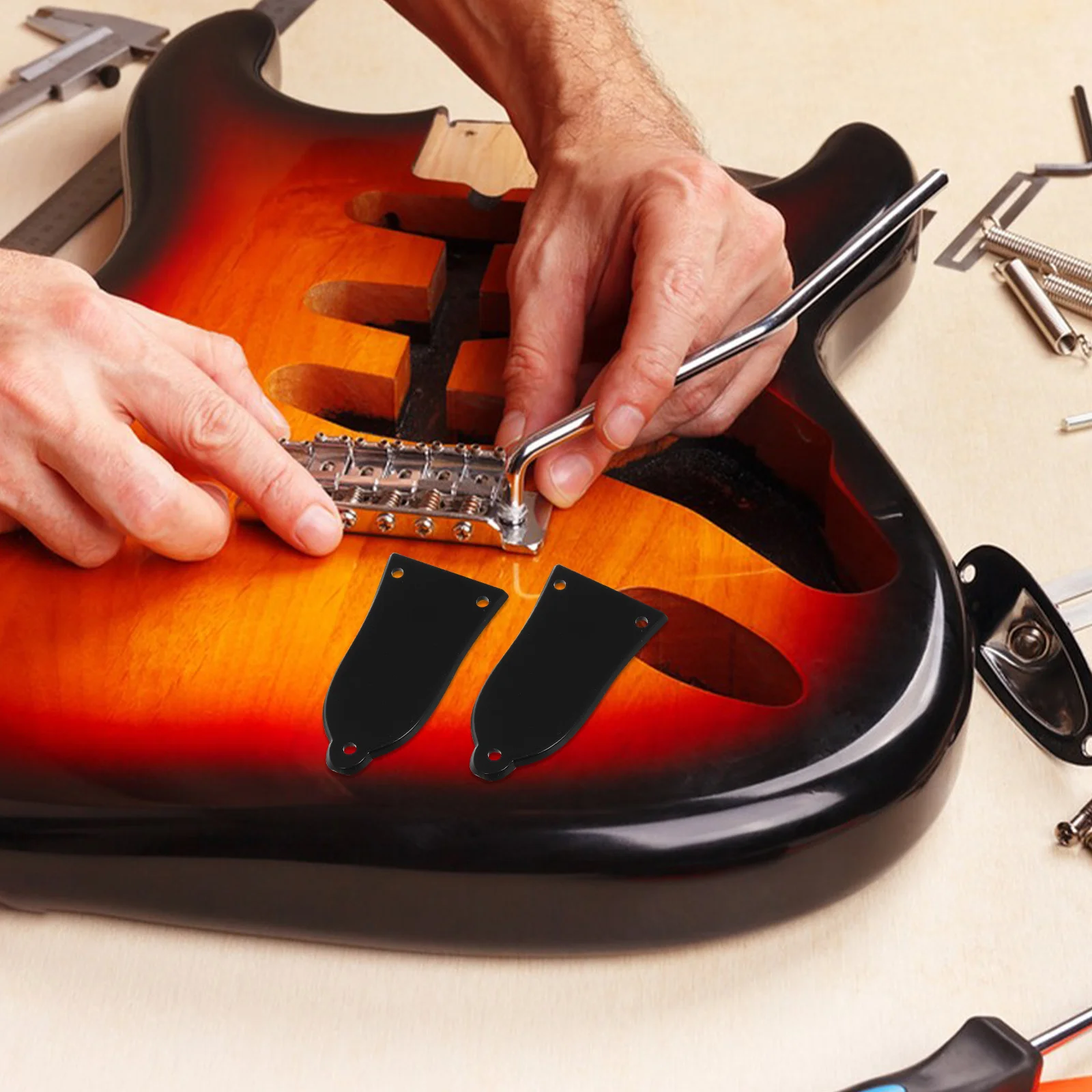 

4pcs Electric Guitar Truss Rod Cover Plate Replacement Bell-Shaped Repair Parts For Bass Durable Plastic Compatible With Various