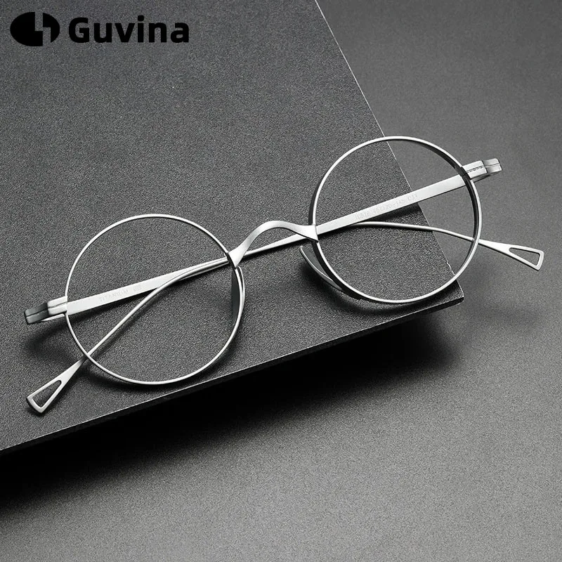 2025 New Round Titanium Frame Anti Blue Light Optical Glasses Frames Men Fashion Retro Computer Eyeglasses Reading Eyewear