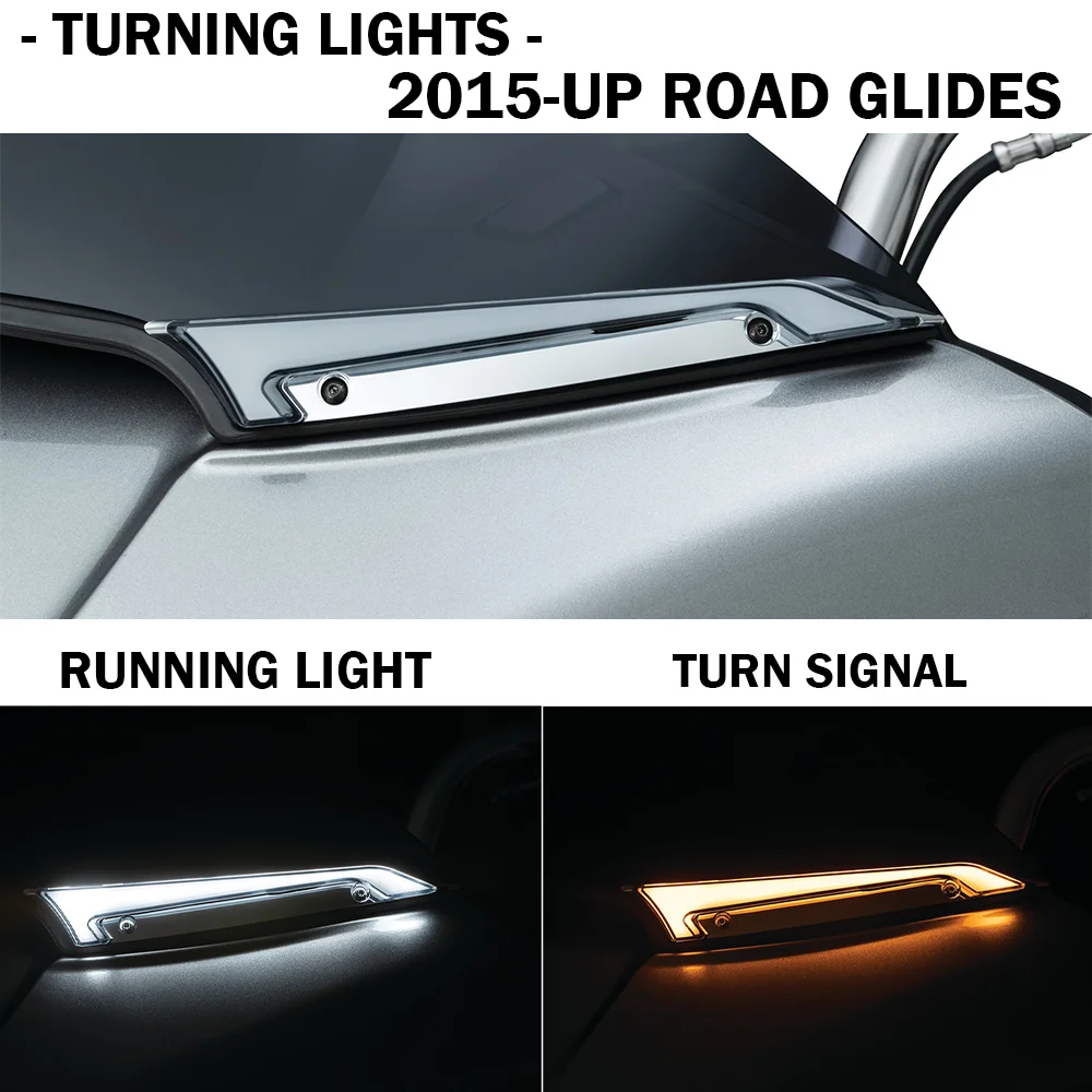 

Road Glides Accessories LED Trim Lights Kit Turn Signal Lamps Indicator Headlight Vent Lights For Harley Road Glides 2015 - UP