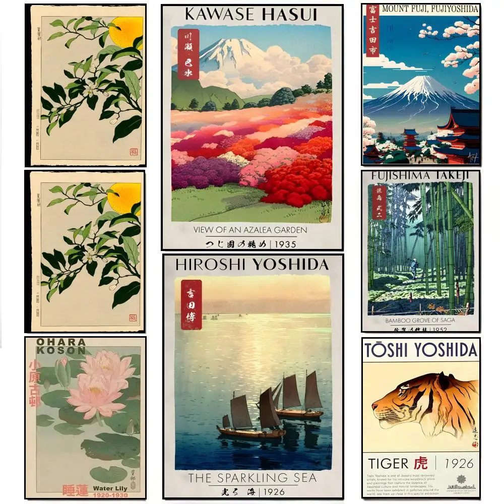 Hokusai Ohara Koson Japanese Art Poster Poster HD  Waterproof Wall Sticker Bar Living Room Decor Gift