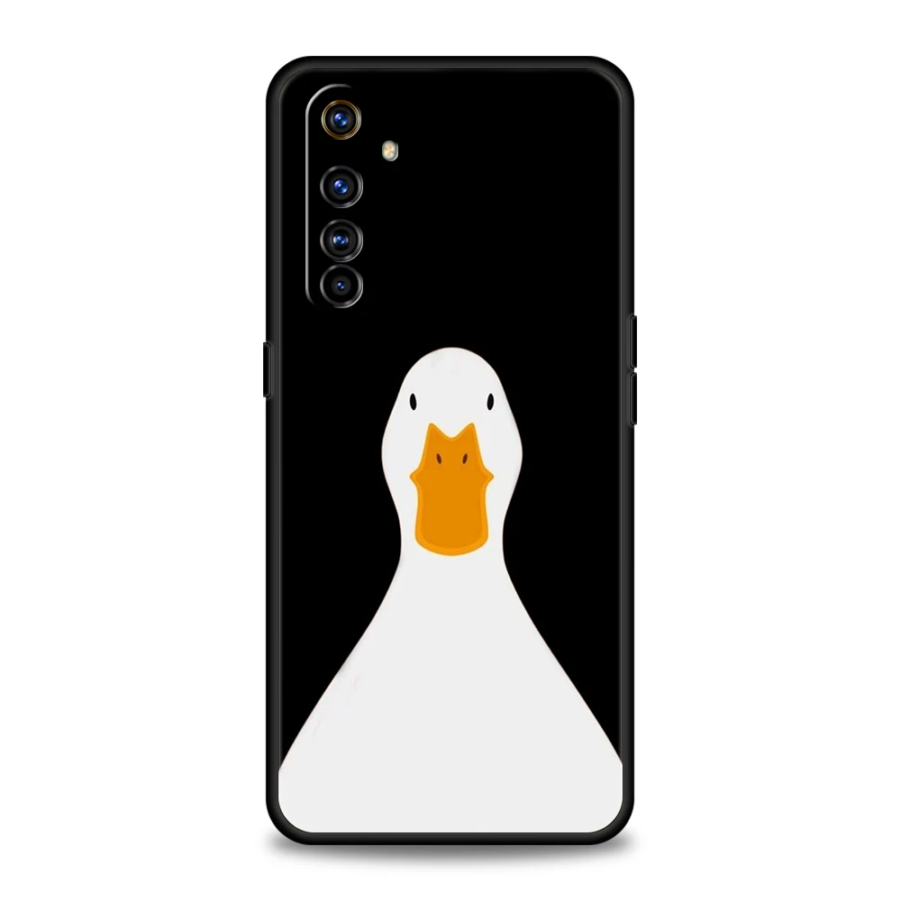 حافظة لهاتف اوبو A17 A31 A54 A57 A78 A80 A98 Find X5 X6 Pro Reno 6 7 10 11 12 F Pro 5G غطاء من البولي يوريثان الحراري لعبة لطيفة على شكل بطة أوزة