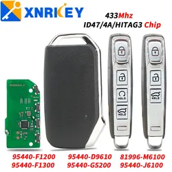 XNRKEY chave esperta remota Keyless 433Mhz ID47/4A/HITAG3 microplaqueta 95440-D9610/F1300/F1200/J6100/G2500 81996-M6100 para KIA Sportage