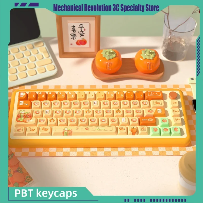 138/158key Oranje Thema Keycaps Mda Profiel Pbt Thermische Sublimatie Originele Schattige Keycaps Mechanische Game Keyboard Key Cap Cadeau