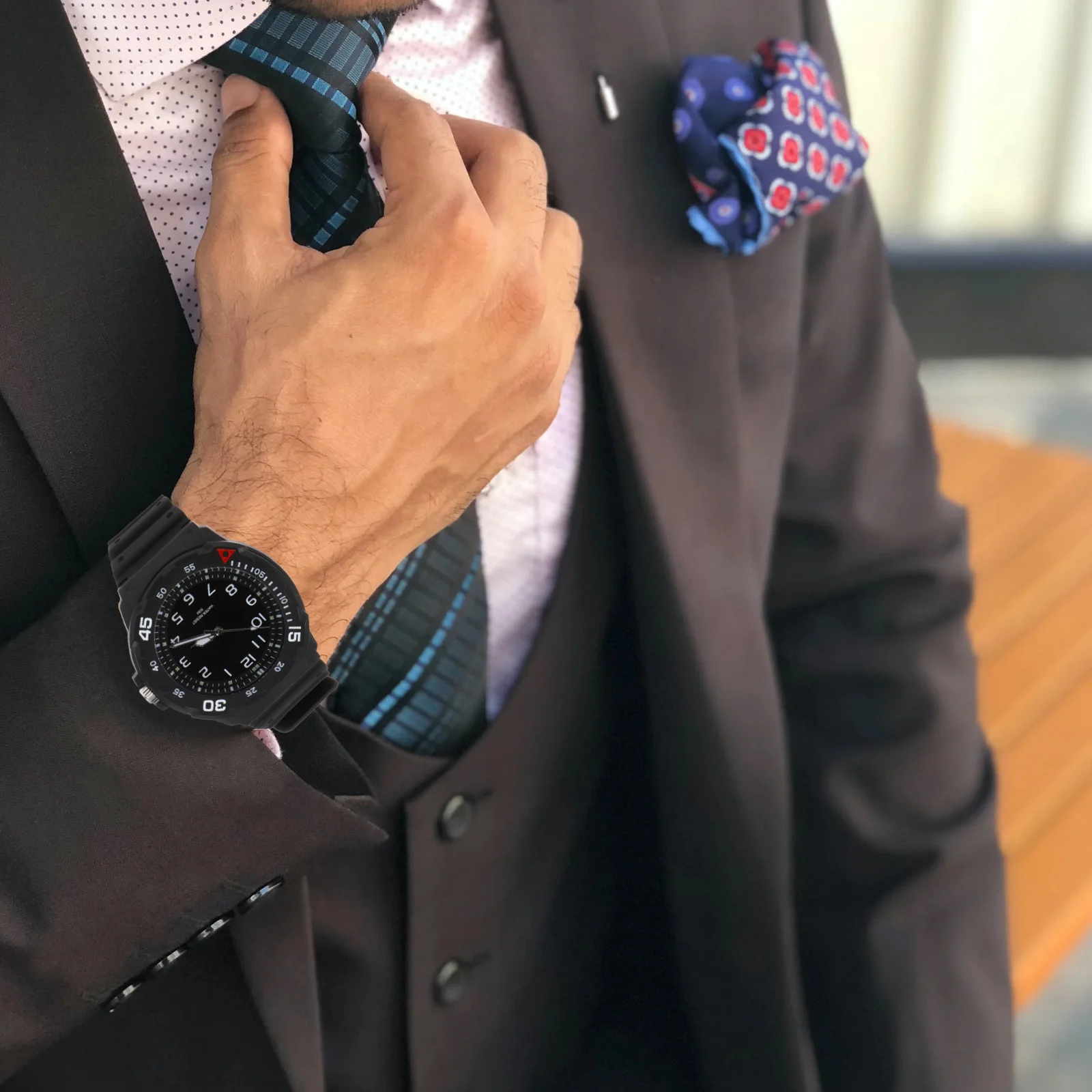 

Waterproof Watch Band Party Favor Wrist Wristwatch Birthday Gift Youth Fashionable Resin All-match Style Man