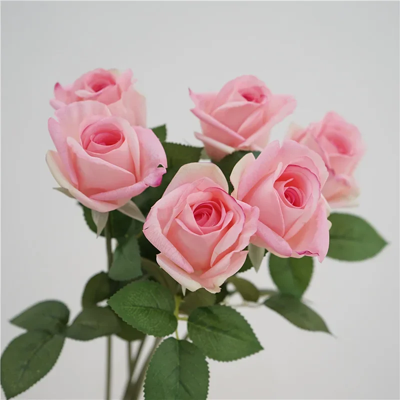 10Pc Artificial Moisturizing Rose Flowers Real Touch Flowers Bridal Bouquet Marriage Decor Rose Wedding Party Home Decor Floral