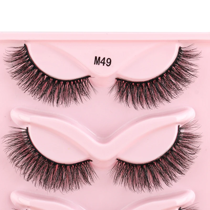 YSDO 5 paia di ciglia sfuse in visone finto Maquiagem 3D naturali per ciglia ​ Estensione Trucco Soffici Ciglia di visone Ciglia Cilios