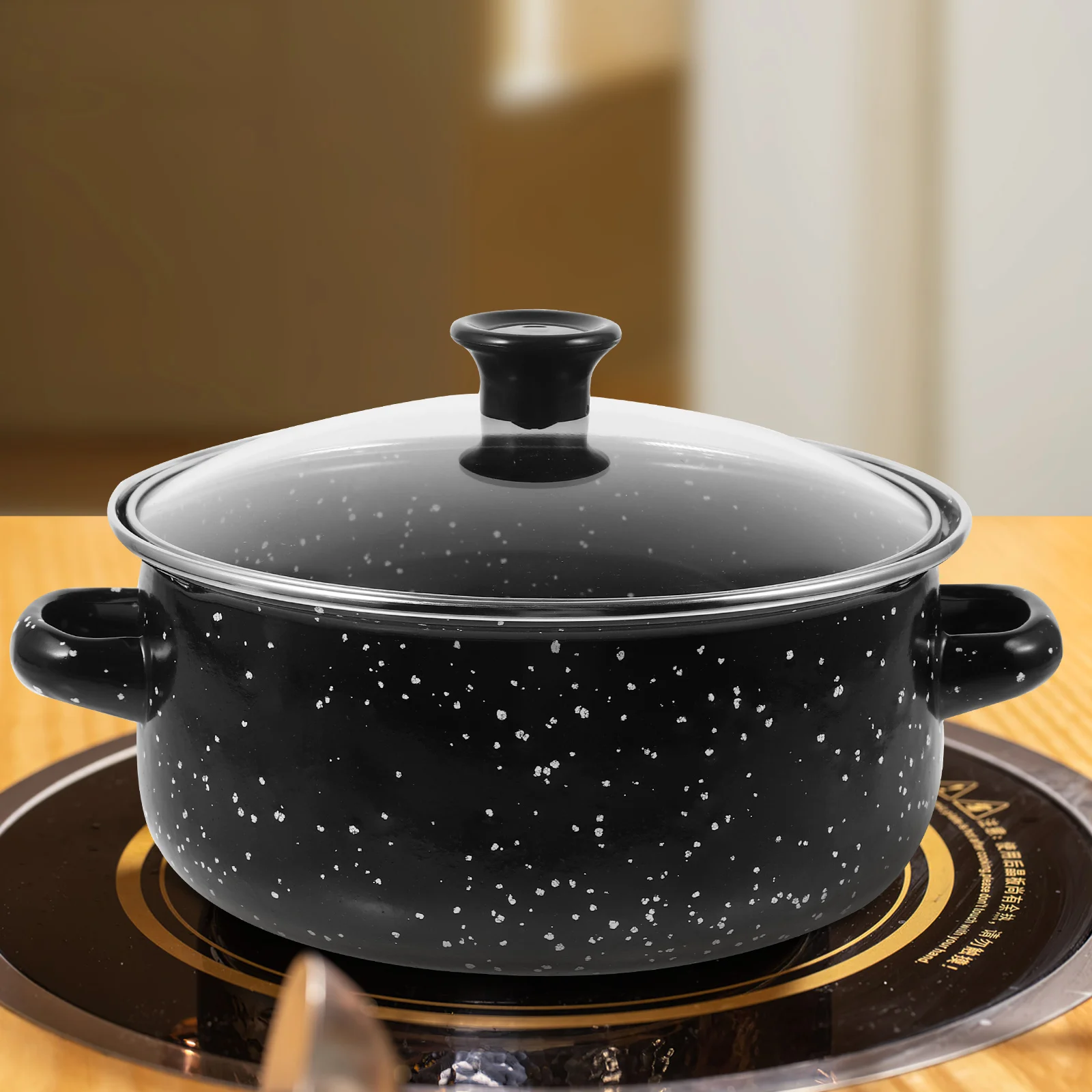 1set/3pcs Enamel Cooking Pot Frying Pan Hot Pot Saucepan Stockpot Enamel Cook Stock Pan Instant Noodle Pot With Lid Kitchen Tool