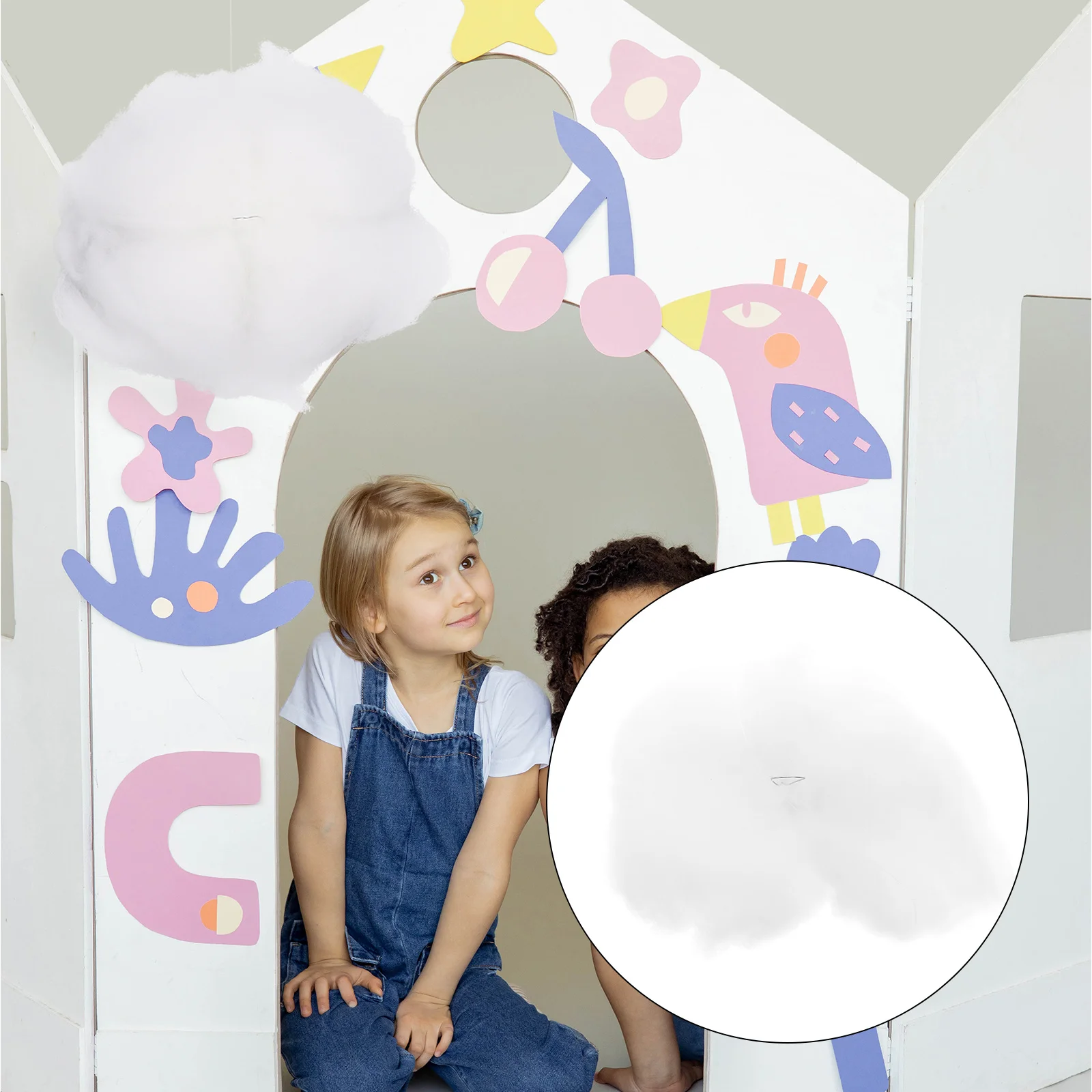 

4Pcs White Cloud Hanging Ornament DIY Pendant Lovely Color Baby Room Nursery Decoration Party Wedding Supplies