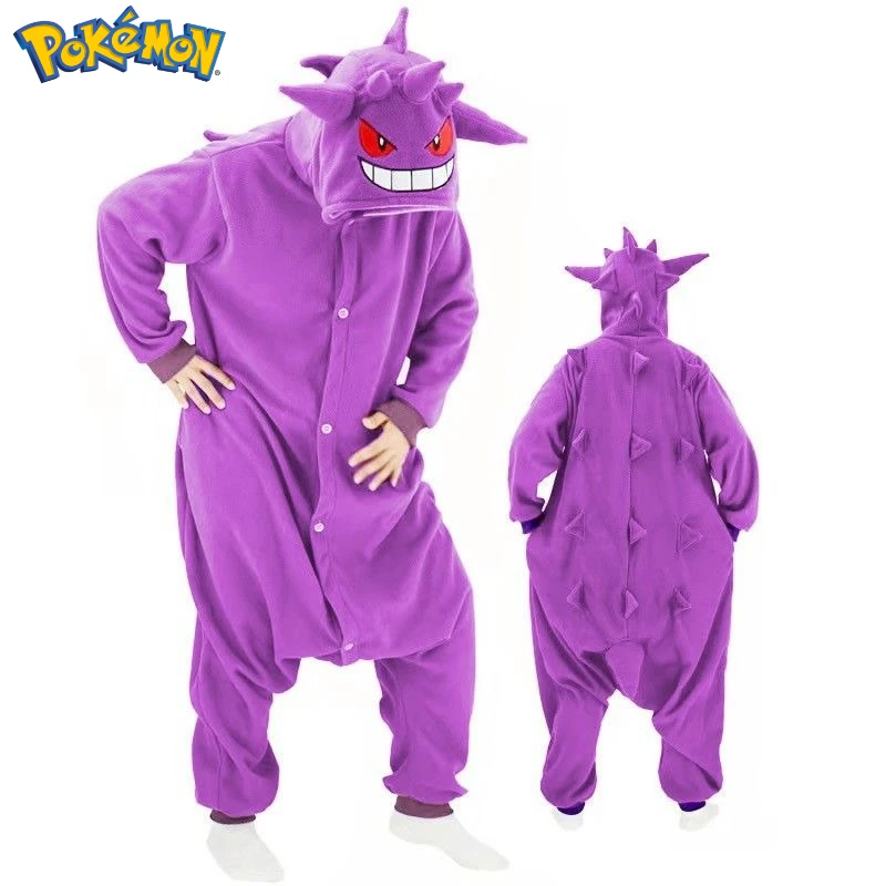 

Pokemon Sleep Jumpsuit Gengar Anime Adult Children Boy Girl Cartoon Home Clothing Polyester Flannel Pajamas Performance Clothing