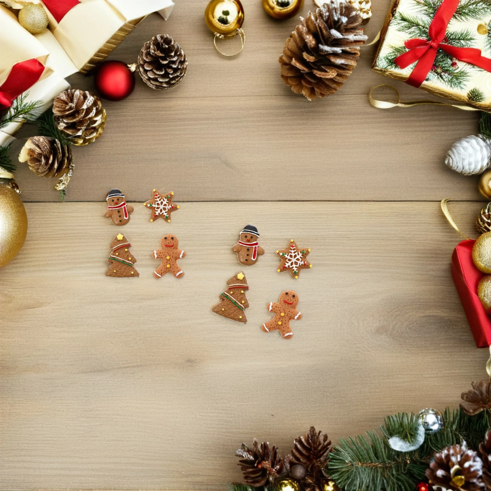 

40Pcs Mini Christmas Resin Accessories Handmade DIY Jewelry Pendants for Gift Decoration Craft Projects Festive Ornaments