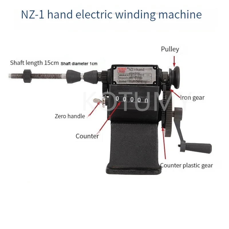 Hand Coil Counting Winding Machine Manual Winding Machine Dual-purpose  Winder 0-9999 Count Range Winding Various Small Coils