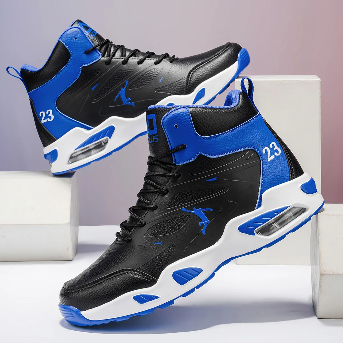 Herren-Basketballschuhe mit hohem Schaft, Luftpolster-Sneaker, rutschfeste, atmungsaktive Sportschuhe für Herren, Outdoor-Training, Sportschuhe – Detail 5