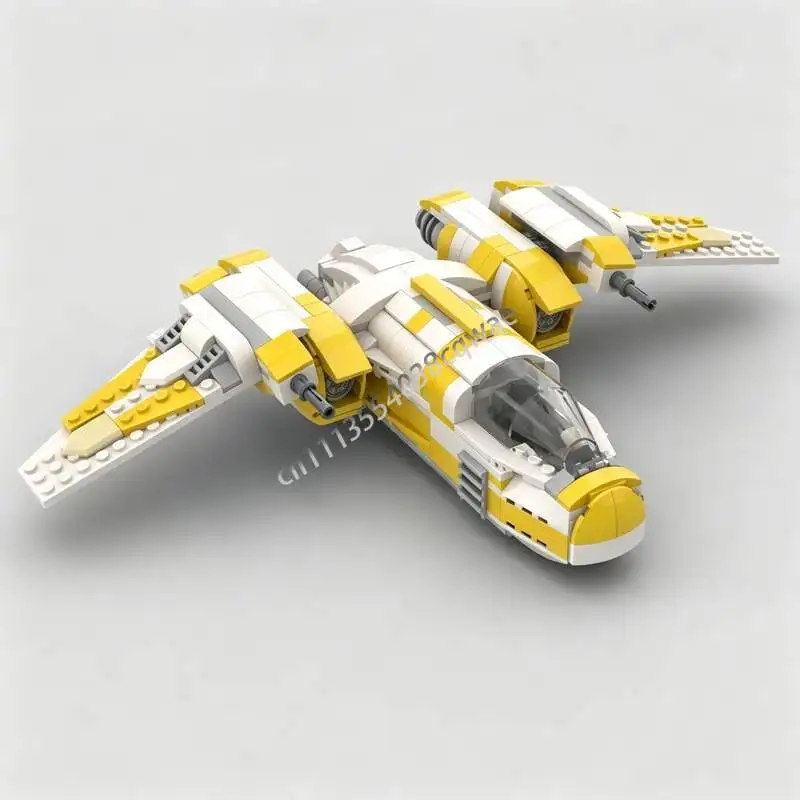 504 Parts Antos-Class Starfighter Space Fighter MOC Model Custom Puzzle DIY Assembly Creative Building Blocks Sci-Fi Toy Gifts