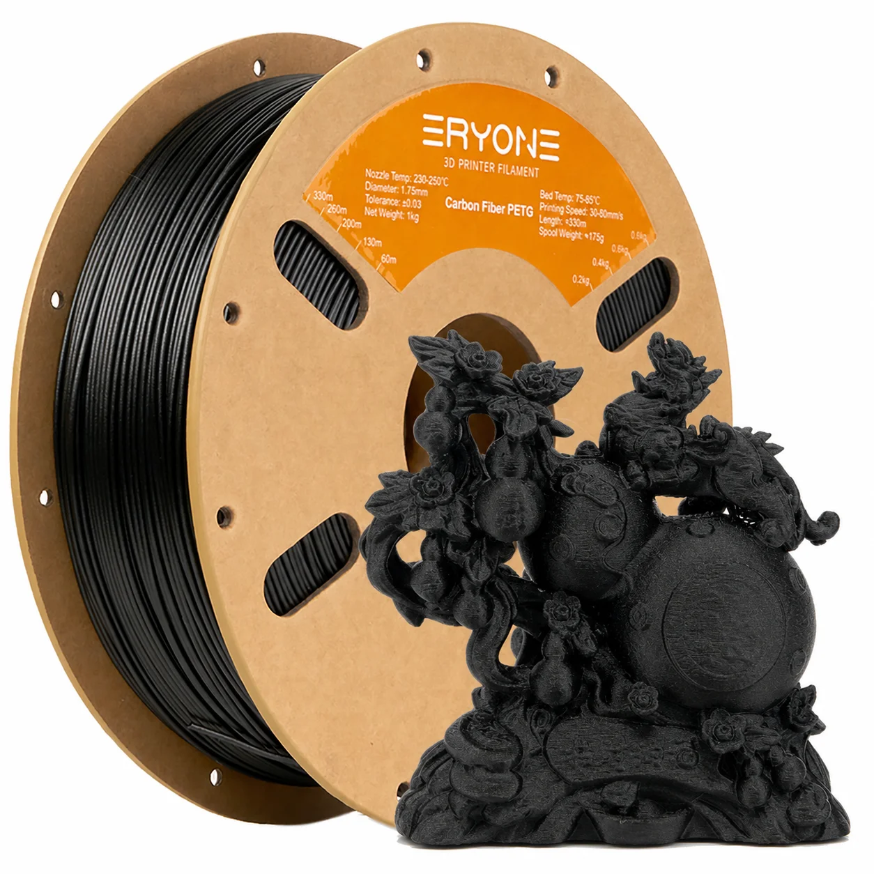 ERYONE Carbon Fiber PETG Filament 1.75mm +/- 0.03mm, 3D Printing Filament PETG CF Fit Most FDM Printer