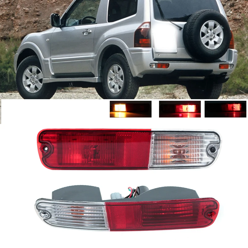 Luz trasera de parachoques para Mitsubishi Pajero Montero V73 V75 V77 2003 2004 2005 2006 2007 lámpara de señal reflectora con bombilla