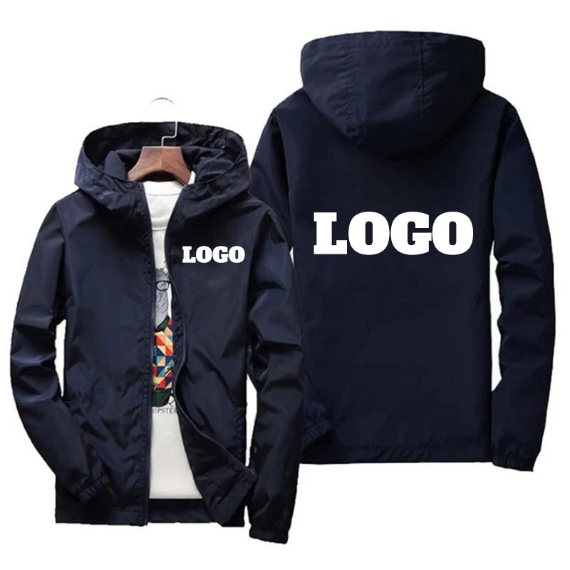 Custom Brand Logo Autumn Jacket Men Waterproof Warm Windbreaker Casual Clothing Big Size 6Xl Green Black Red Outdoor