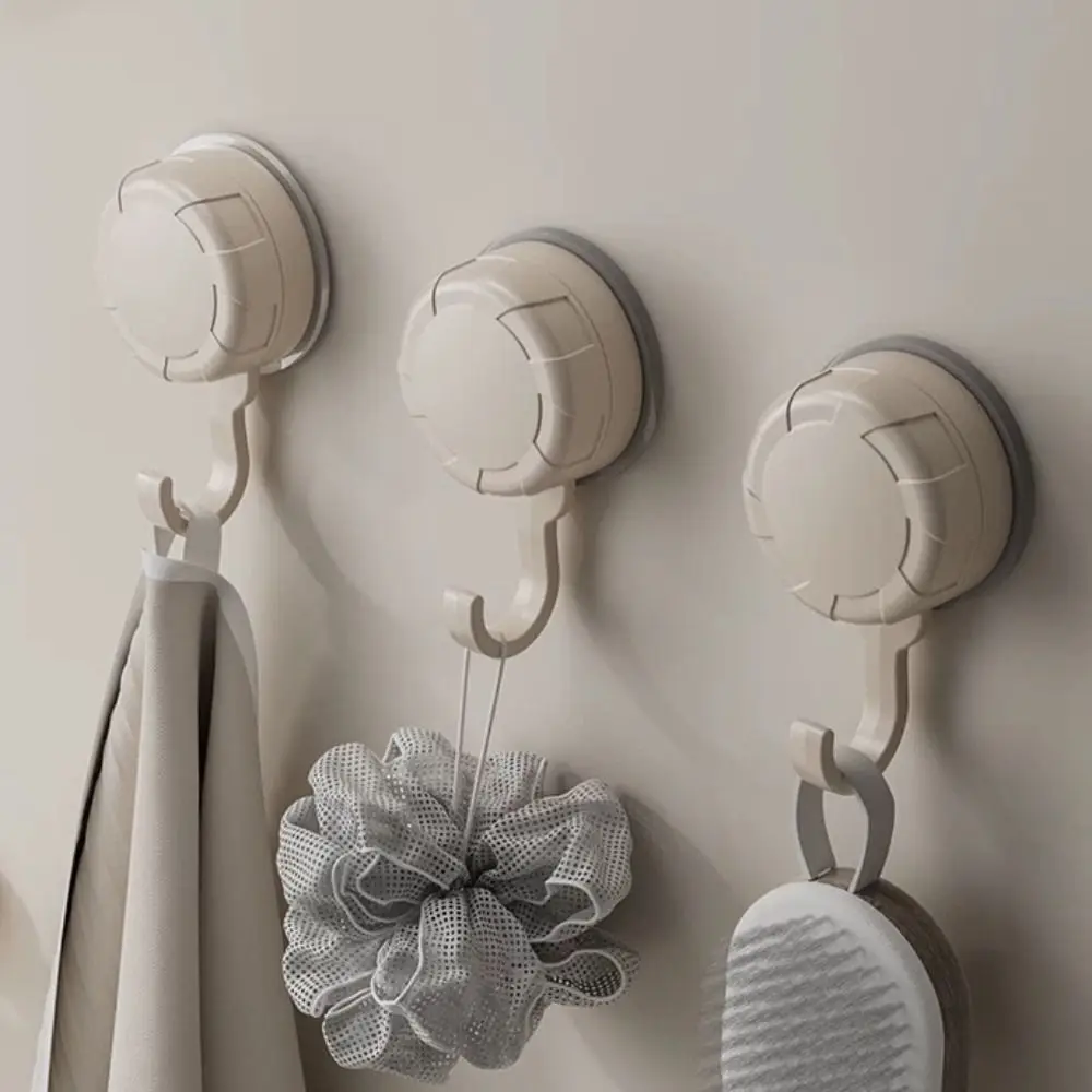 3Pcs Waterproof Suction Cup Hooks Reusable Punch-free Nail-free Vacuum Hooks Strong Load-bearing Multifunctional Wall Hooks