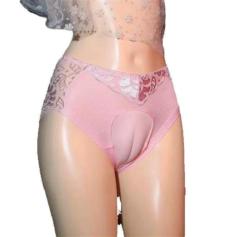 

Sissy Briefs Men's Cross-Dress Hidden JJ Underwear Women Sexy Lingerie Transparent Temptation Erotic Panties Calzoncillos Hombre
