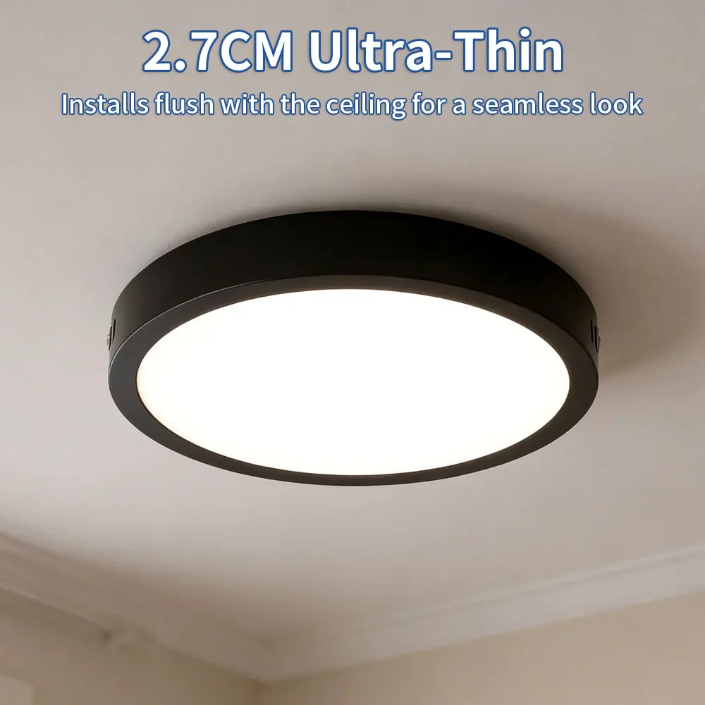 LED Panel Light Three Color Dimmable Aluminum Indoor Ceiling Light 110V 220V Home Lighting Fixture For Bedroom Living Room
