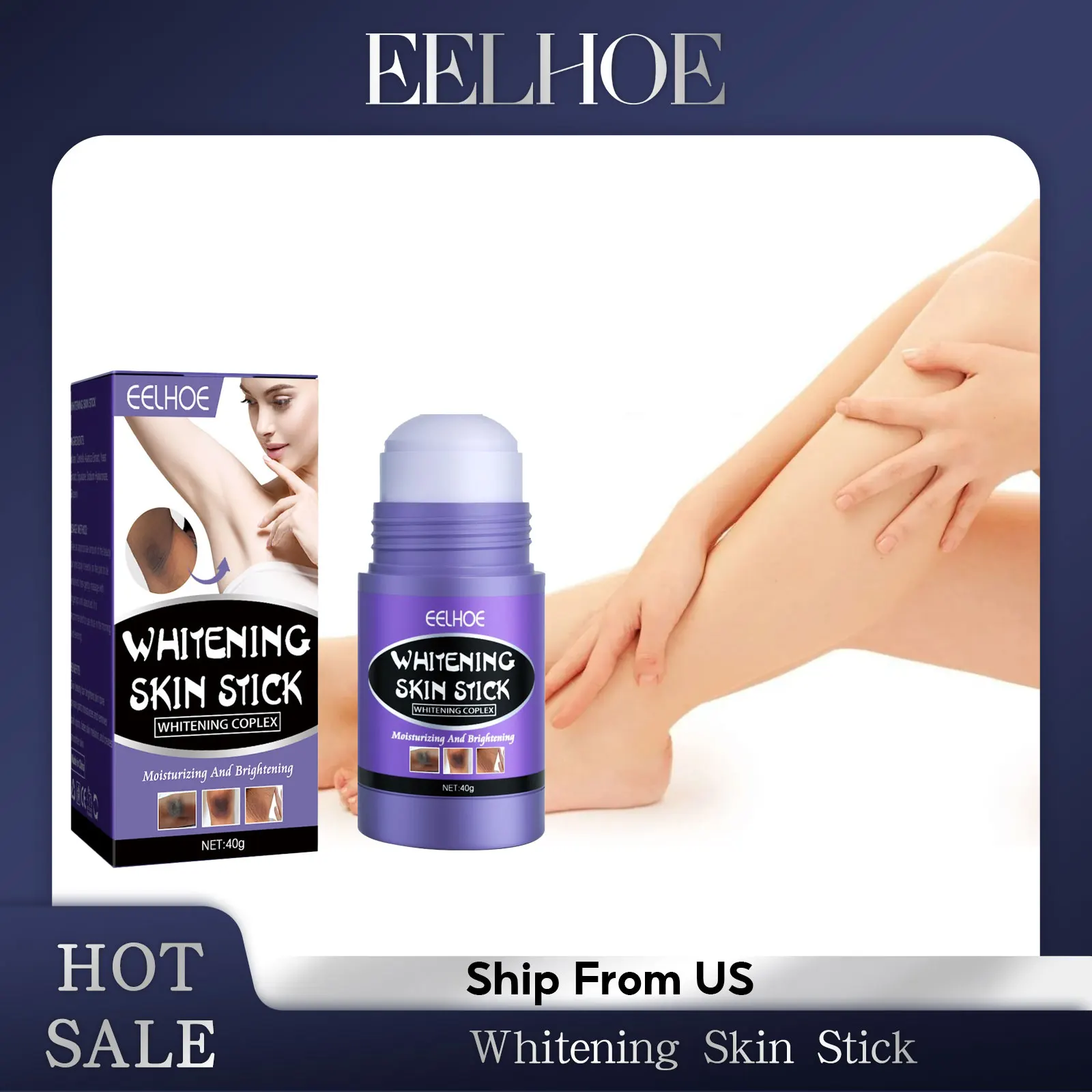 EELHOE Armpit Whitening Cream Private Parts Dark Skin Bleaching Lighten Melanin Brighten Thigh Whiten Skin Knee Stick Body Care