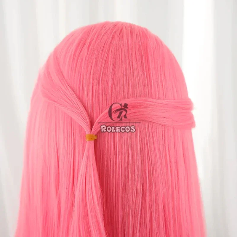 CosplayROLECOS Capelli sintetici Gioco Faerie Court Lux Parrucche Cosplay Lux Gioco di ruolo Halloween 60 cm Parrucca ondulata lunga rosa Capelli sintetici