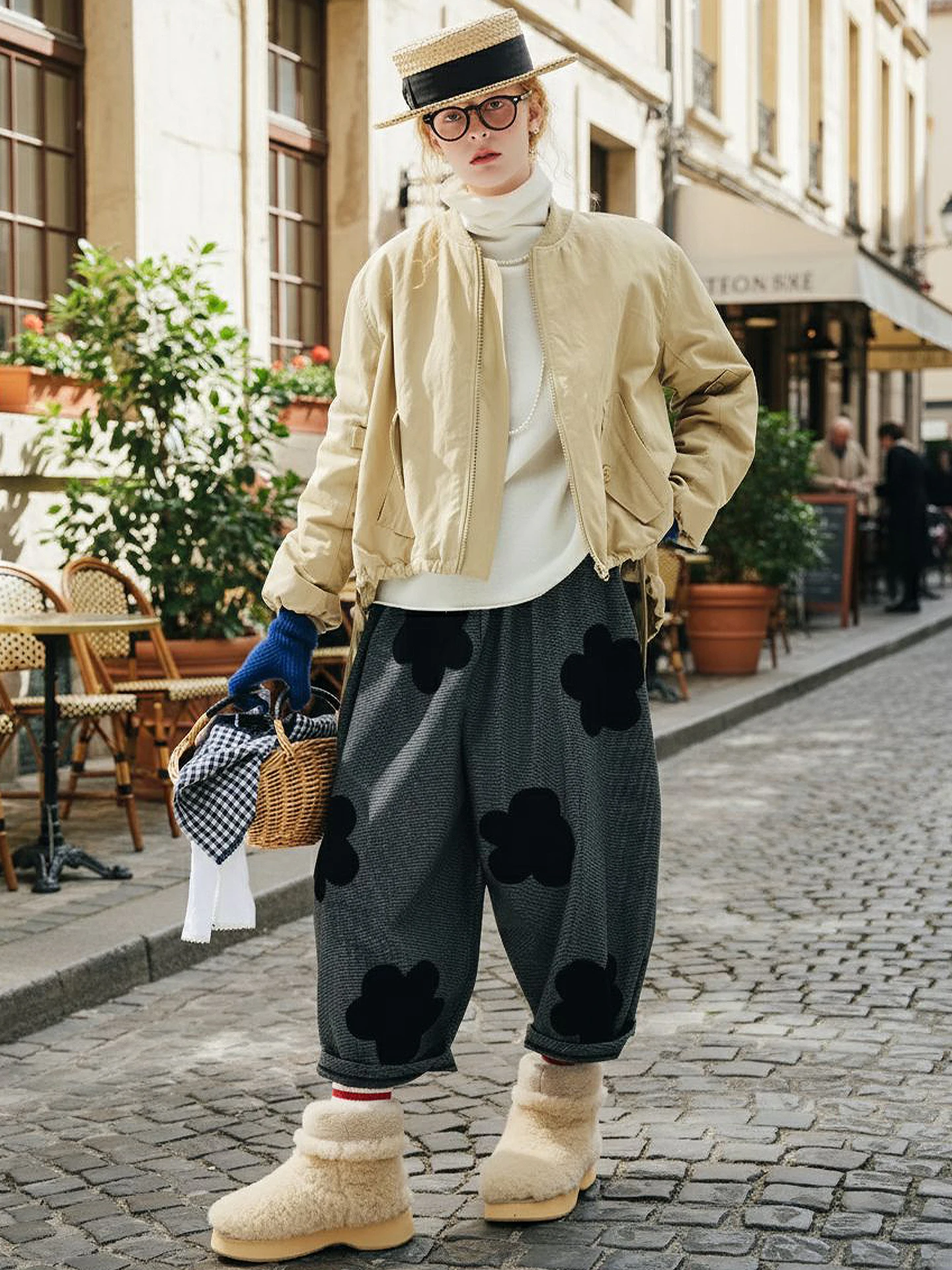 

Retro Casual Casual Baseball Cotton-padded Jacket imakokoni 2025 Winter Khaki Short-sleeved Loose Women's Coat 255290