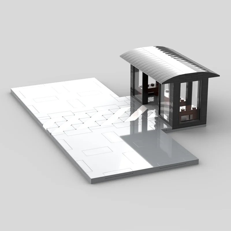 235pcs MOC City Bus Stop Model Building Blocks Assemble Toys Construction Christmas Gift DIY Creative Idea Kids Brick Education