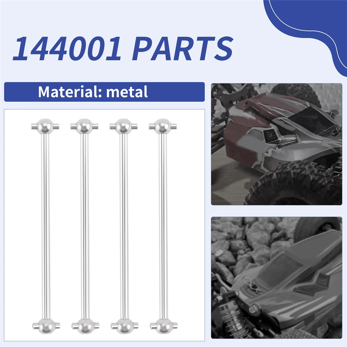 ร้อน 4 ชิ้นสําหรับ Wltoys 144001   1/14 อะไหล่รถยนต์ RC 144001 -1281 กระดูกสุนัขด้านหลัง