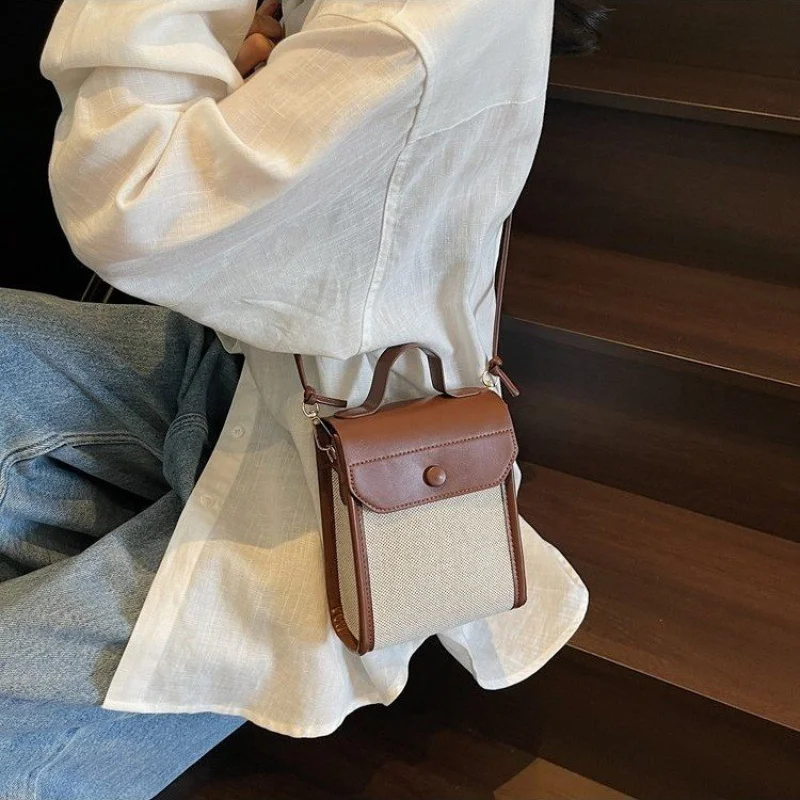 

Модная повседневная сумка-тоут из холщовой ткани с мягкой текстурой, повседневная сумка на плечо с карманами