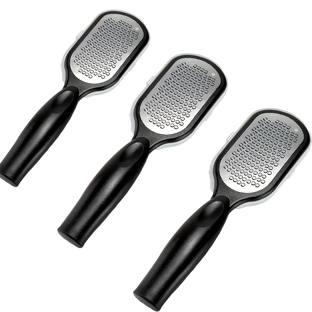 3pcs Stainless Steel Foot File Precision Micro Files Rust-Resistant Dual-Use Design with Storage Cover for Removing Heel Care