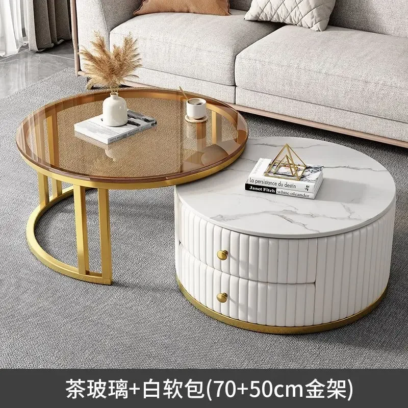 

Bedroom Light Luxury Rock Plate Tea Coffee Tables Mimalist Modern Center Tables Sofa Italian Center Couchtisch Hotel Furniture