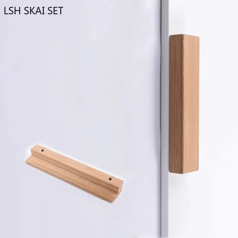 1Pc Classic Solid Wood Door Knob Custom Kitchen Cabinet Handles Original Wood Color Drawer Knobs Furniture Hardware Pulls