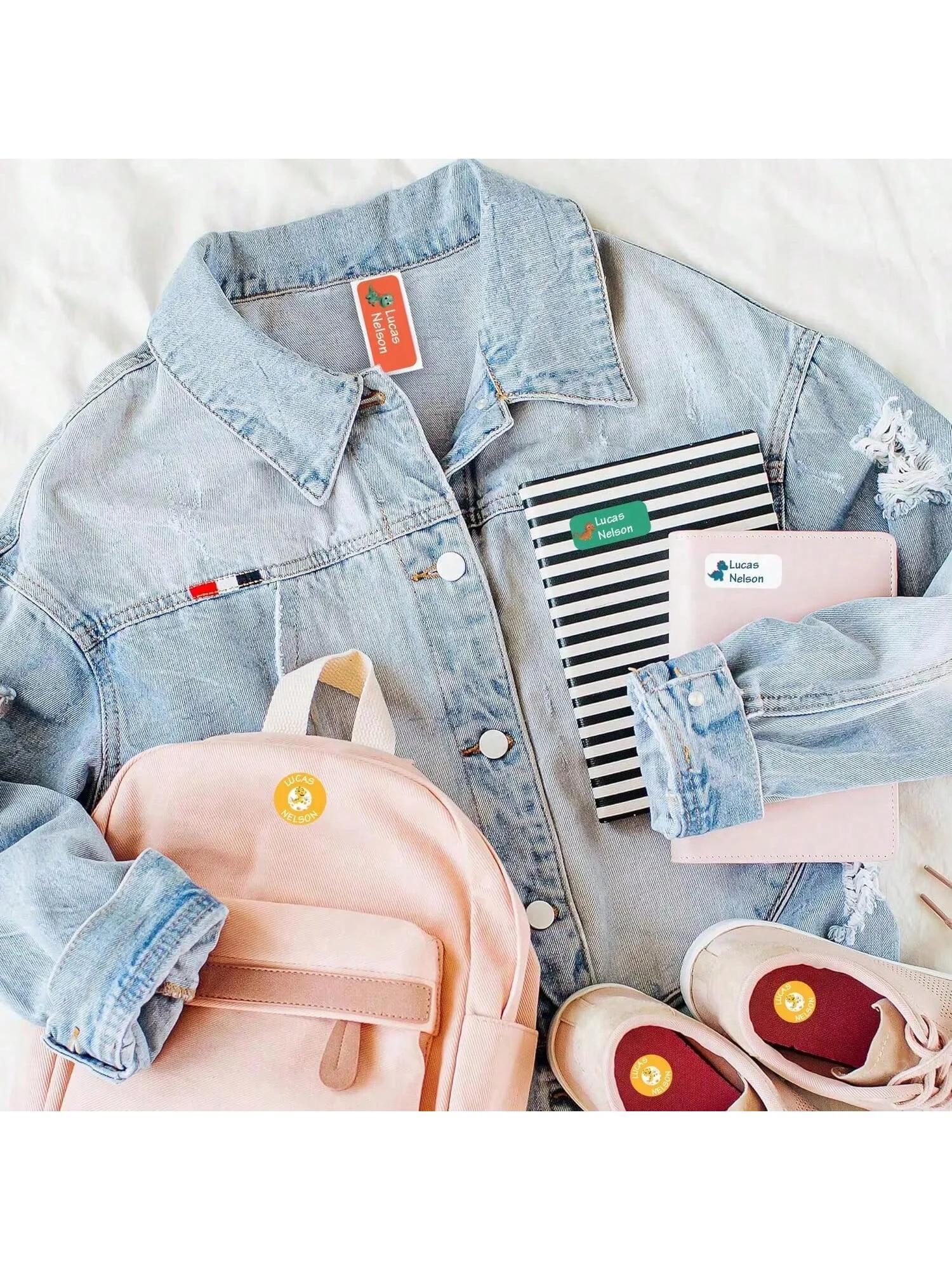 Custom Name Stickers 130 Pieces - Waterproof Personalized Adhesive Labels for Clothing