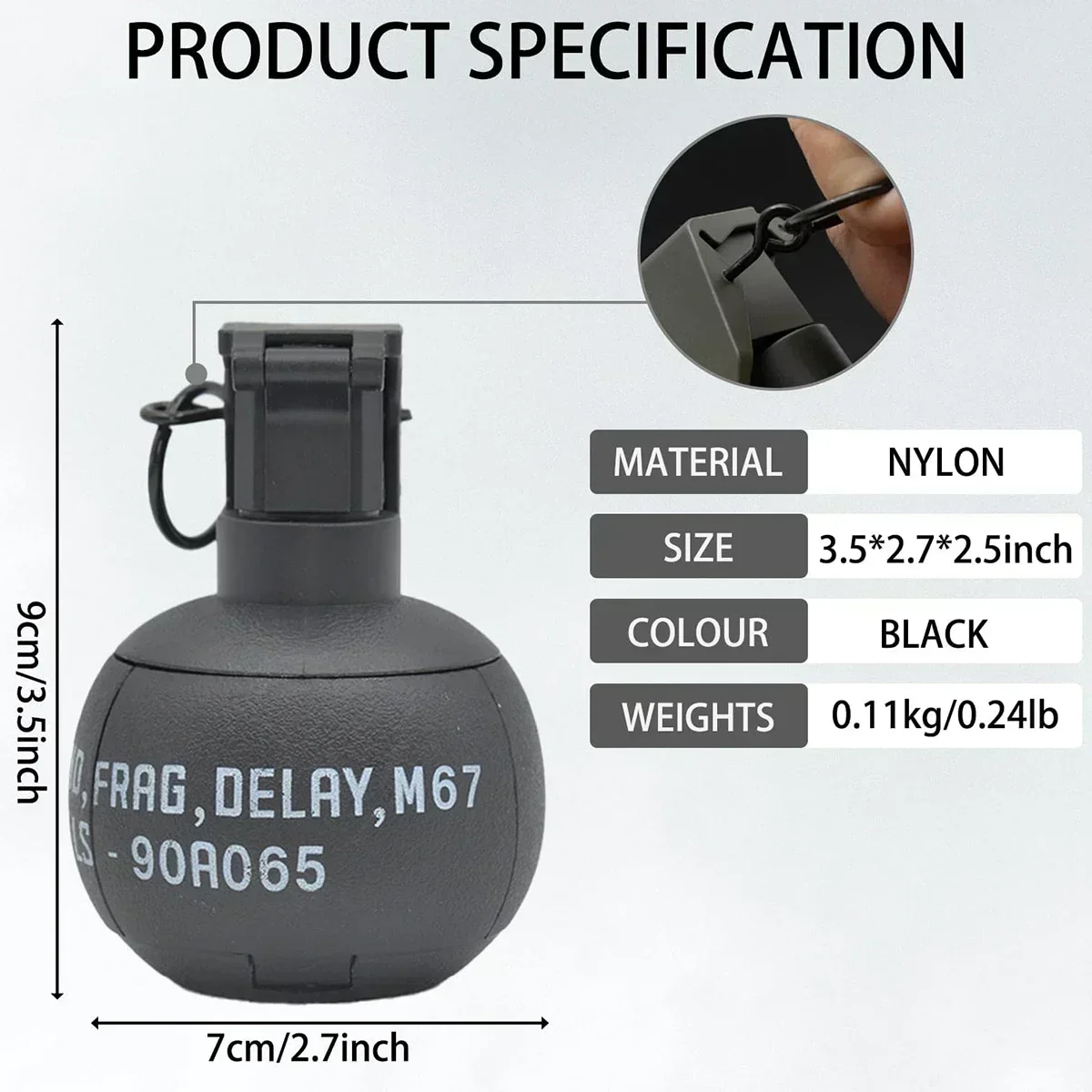 M67 Hand Grenade Explosion Grenade Smoke Toy 1/3PCS, Nylon Grenade Model,for Airsoft Paintball Shooting.