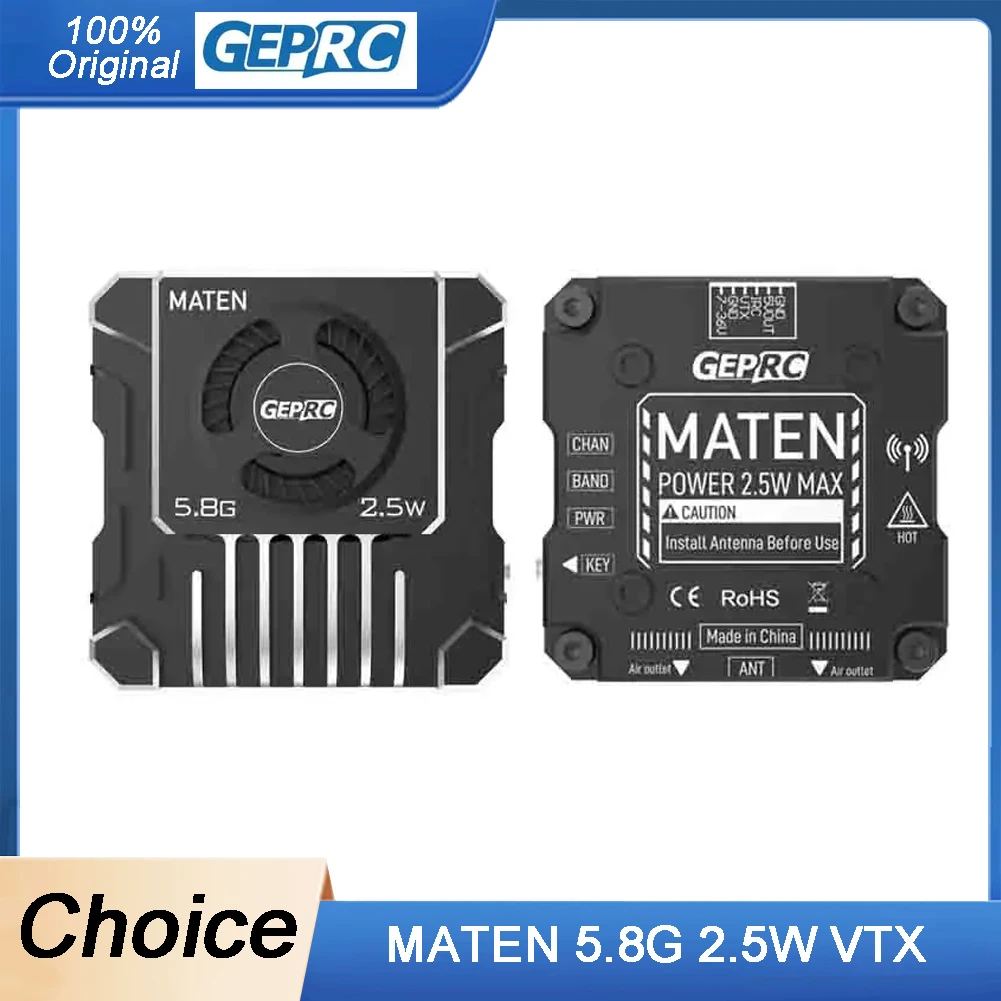 

GEPRC MATEN 5.8G 2.5W VTX PRO Aluminum Alloy Numerical Control Shell Auxiliary Heat Dissipation Drones Accessories RC Parts