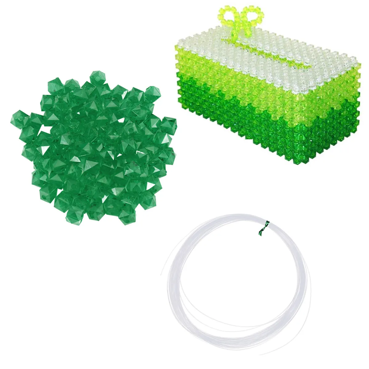 

950Pcs Transparent Square Acrylic Beads for DIY Jewelry Making Bracelets Necklaces Crafts Kids Creative Activities Beaded