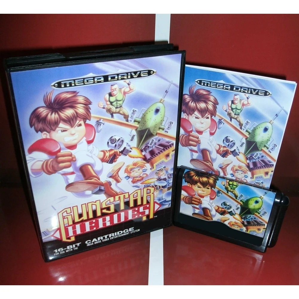 

New Arrival Gunstar Heroes With EU Box And Manual Book 16Bit MD Game Card For Sega Mega Drive/ Genesis