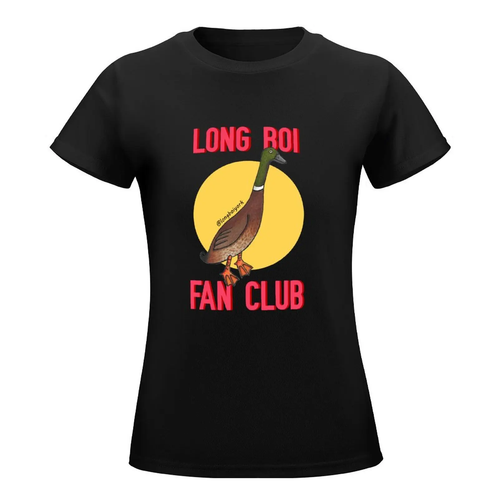 Long Boi Fan Club (Yellow) T-Shirt summer top summer clothes t shirt for Women