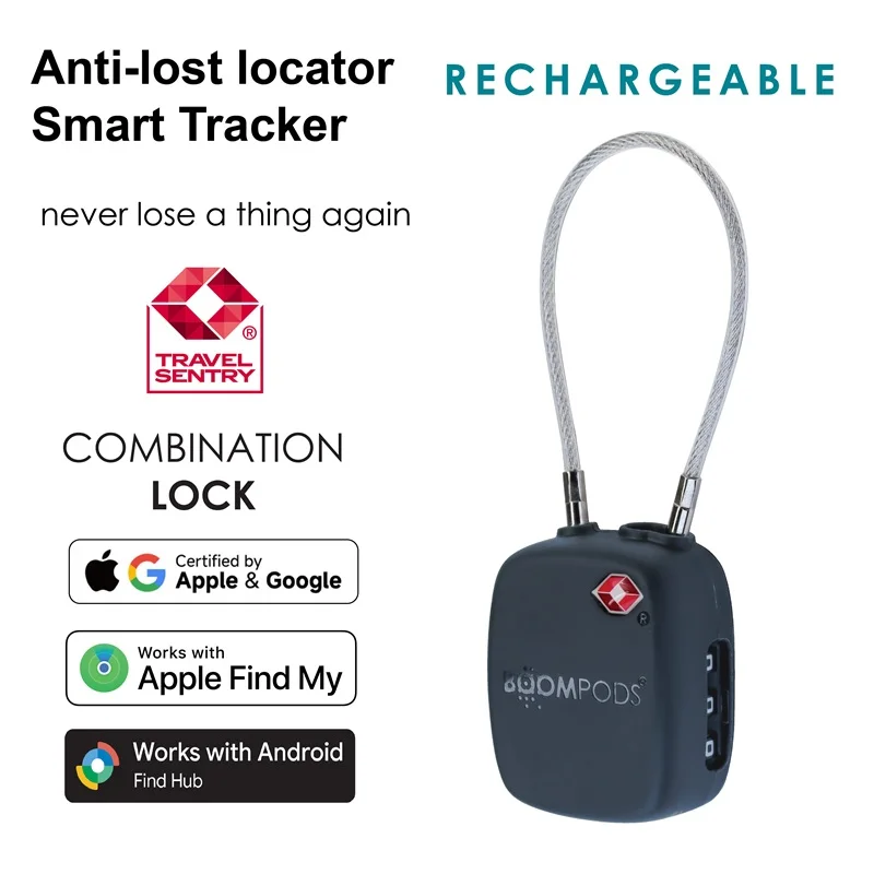 

TSA Tracker Lock for Suitcase 3 Digit Combination Anti-theft Security Android IOS Coded Lock Airport Padlock Luggage Travel Lock