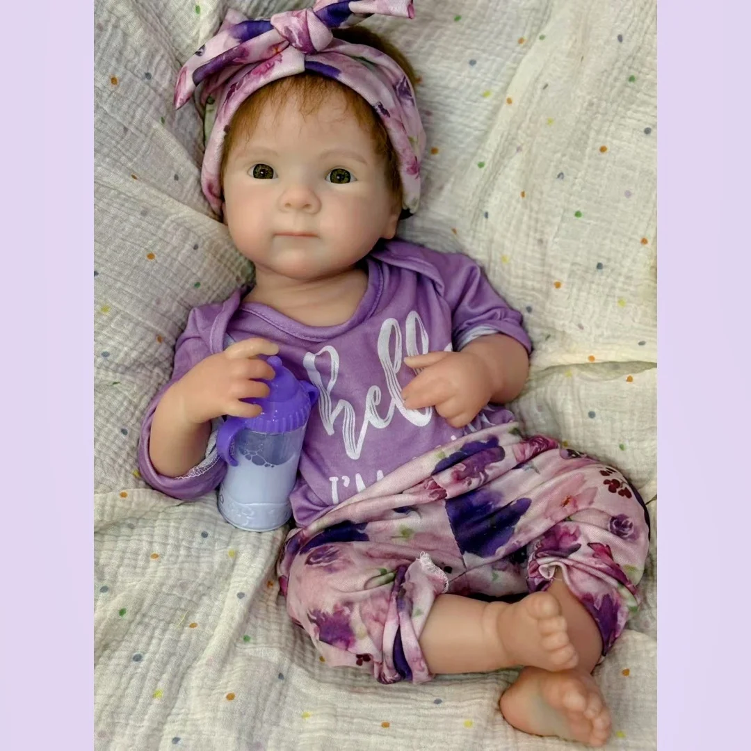 Washable & Rooted Mohair 45cm Painted Bettie Solid Silicone Reborn Girl Doll With Open Mouth Bebe Doll reborn tam silicon bebek