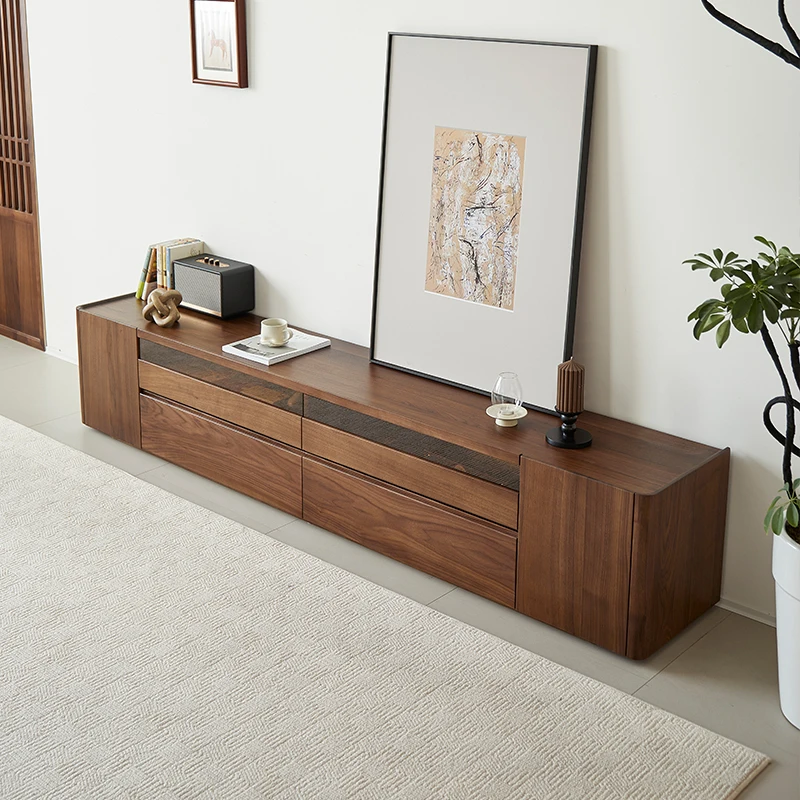 

Врезной и тенновый минималистичный шкаф для телевизора, твердый североамериканский черный орех