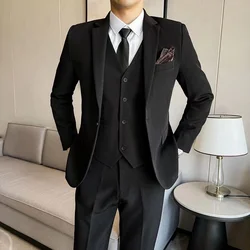 2024 Men's business suit men's suit set men's high-end professional formal suit