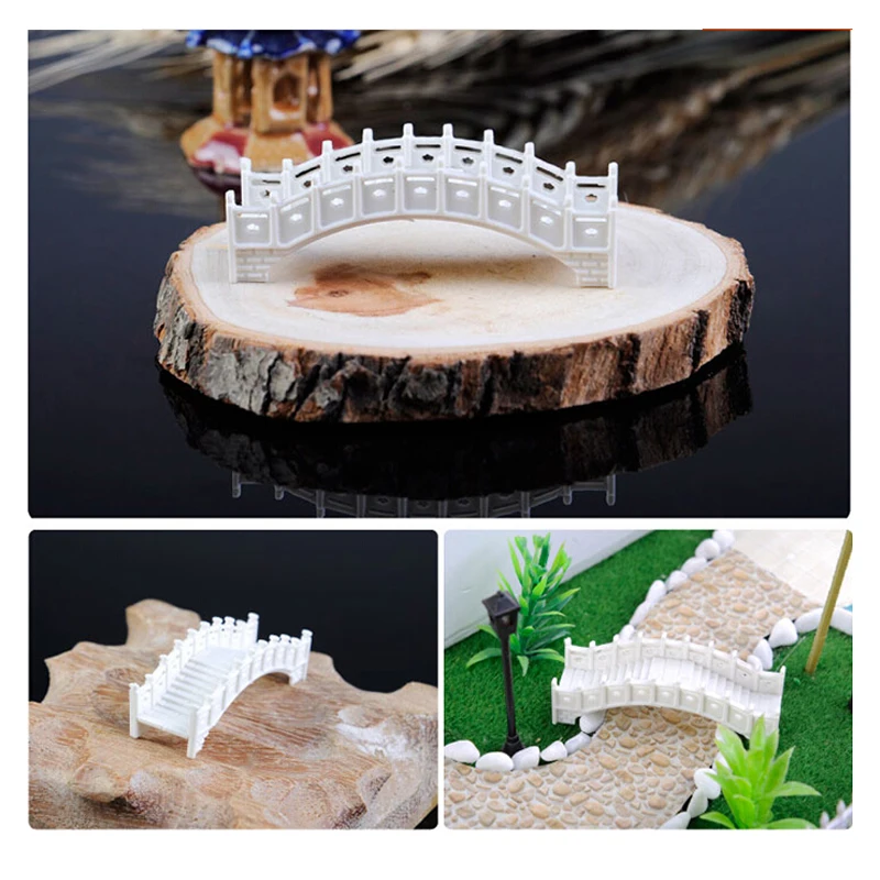 1:75 1:100 Scale ABS Plastic White Assembled Bridge Model Scenery for Architecture Building Landscape Garden Decoration 1Piece