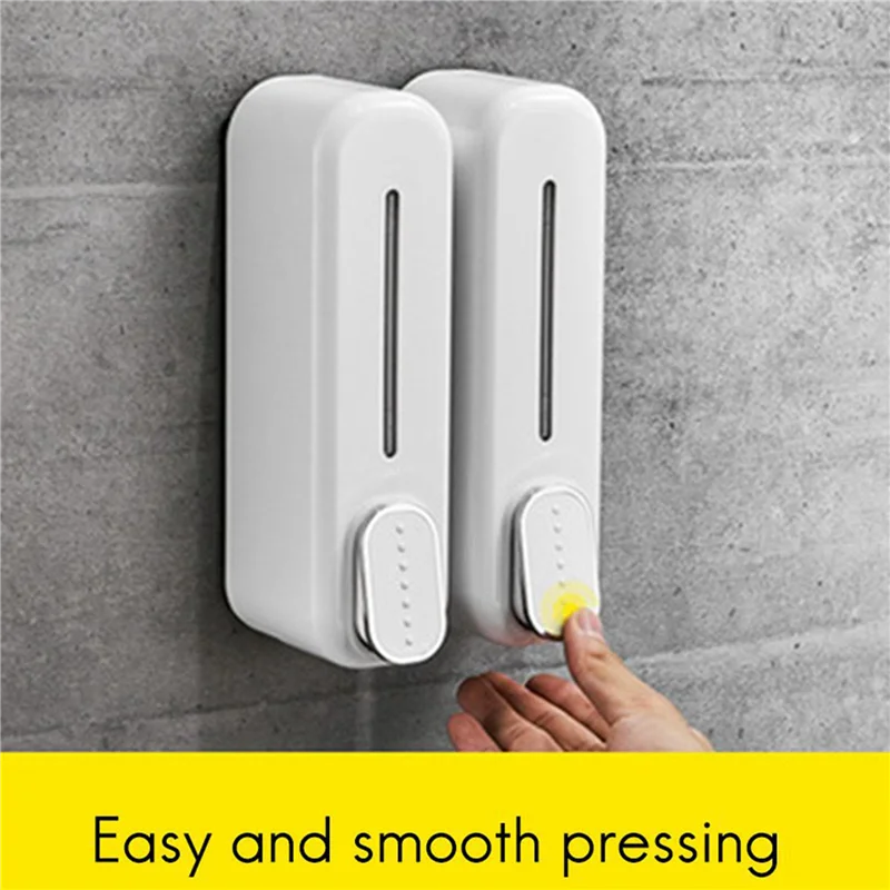 

Y51A-6X дозатор мыла настенное крепление, 350 мл жидкий шампунь для рук дозатор геля для душа для ванной комнаты, кухни, офиса, белый