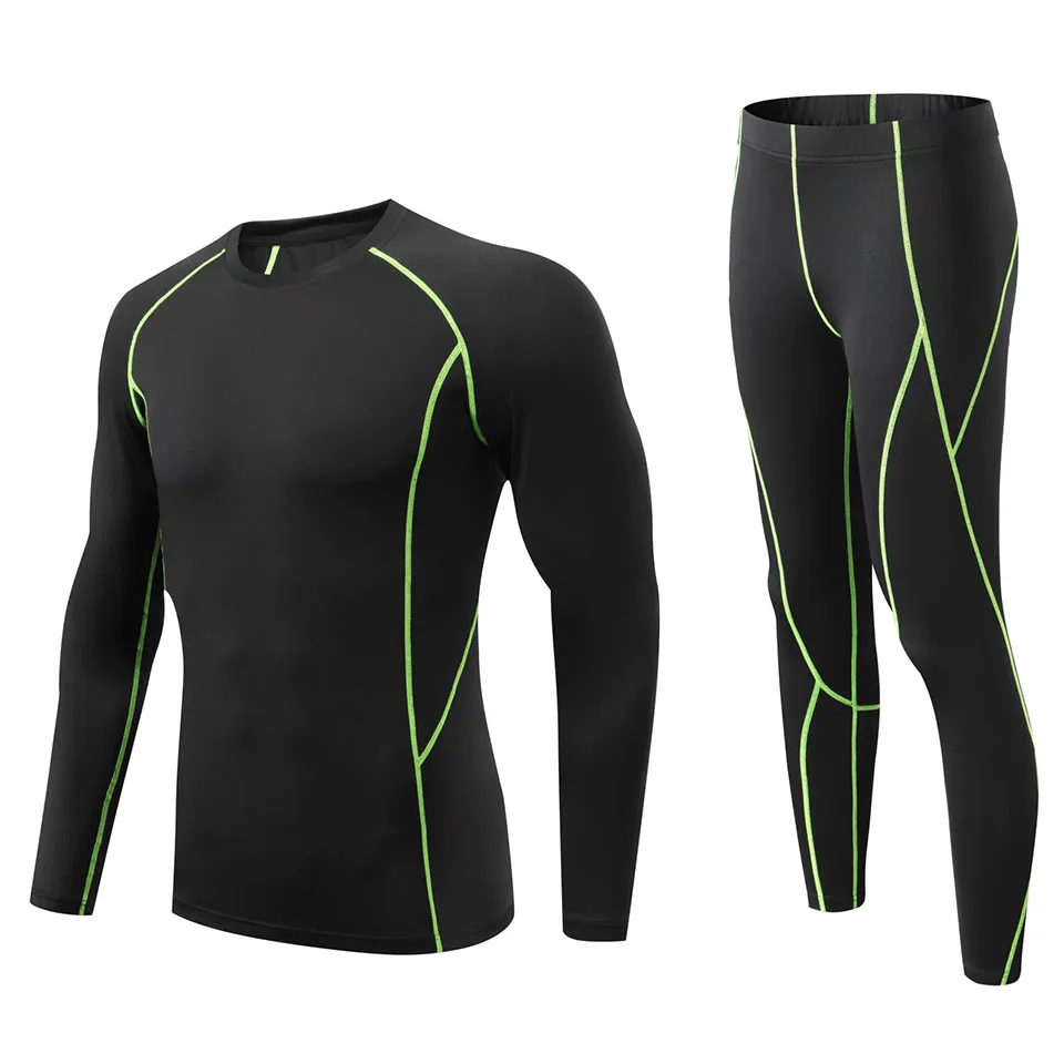 

2 Piece Men's Compression Sportswear Suit Base Layer Rashguard Quick Dry Tight Exercise Training Gym Sports Basketball Underwear