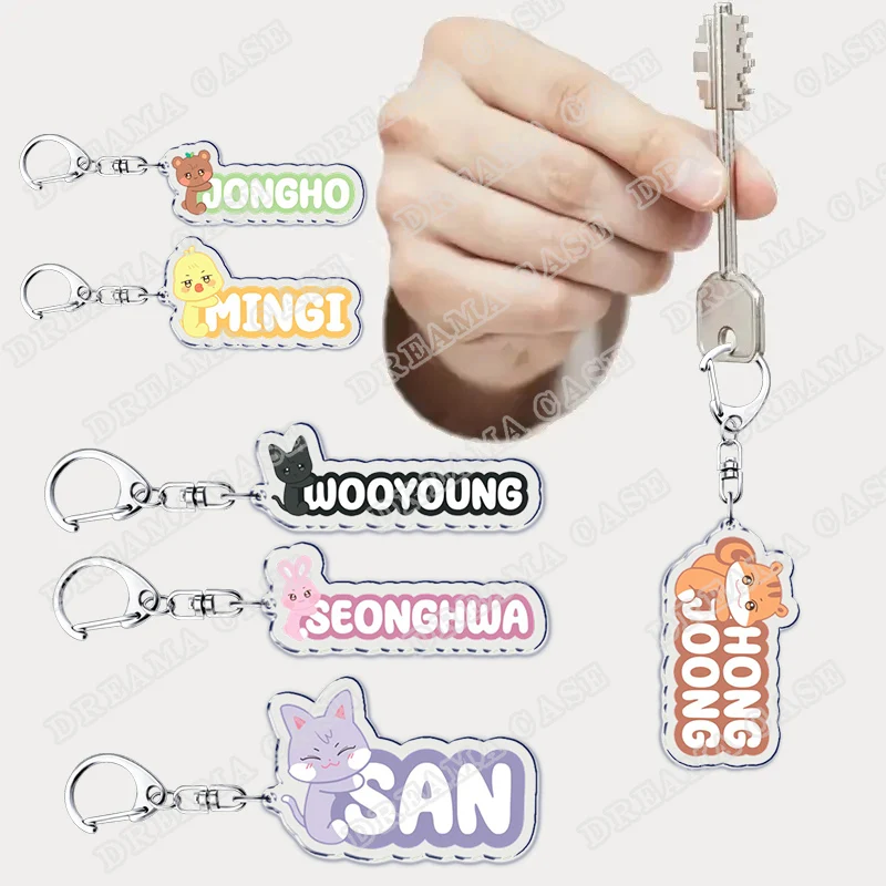 Gantungan Kunci Kpop Kartun Lucu Aksesori Llaveros Tas Jimat Atiny Seonghwa Dompet Gantungan Kunci Wanita Gantungan Kunci Hadiah Penggemar Perhiasan