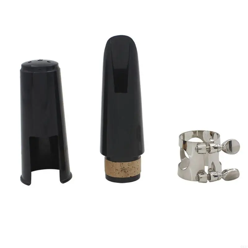 

Q84C Plastic B Flat Clarinet Mouthpiece & Cap Clamp Woodwind Instruments Black Color